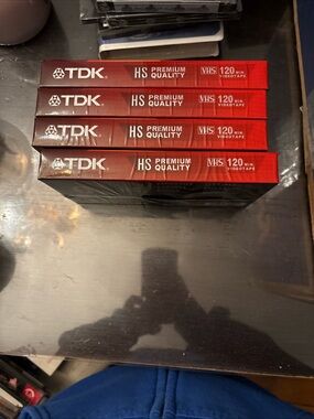 TDK HS Premium Quality VHS 120min Videotapes - 4 tapes